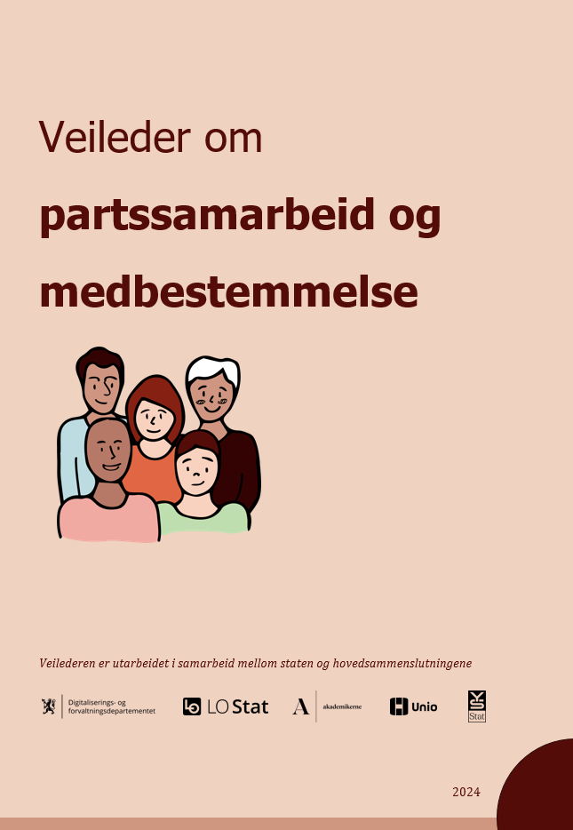 Bilde av veilederforside om partssamarbeid og medbestemmelse